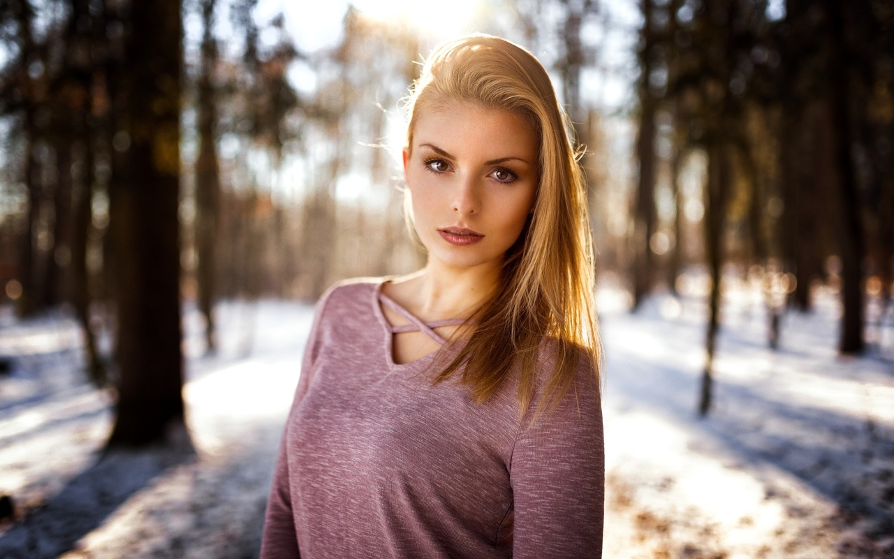 women, blonde, portrait, miro hofmann, trees, , , , , 