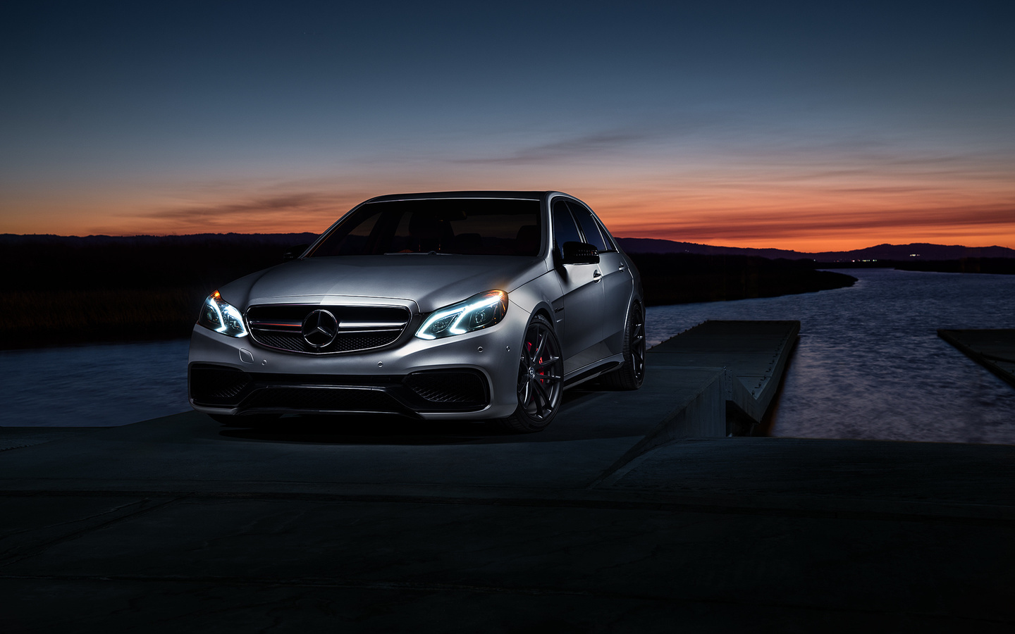 mercedes-benz, e63, amg s, mode, carbon, sonic, motorsport, sunset, matte, grey, car