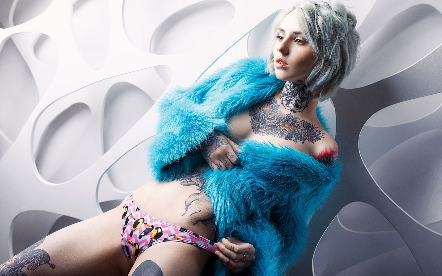 anuta bessonova, women, tattoo, panties, belly, holding panties, fur, brunette, ura pechen, , , , ,  , , , , 