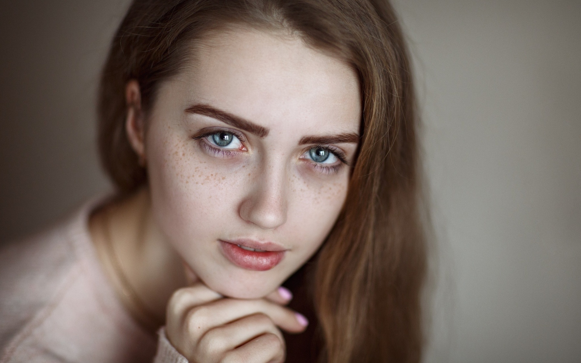 women, face, portrait, freckles, , , , 