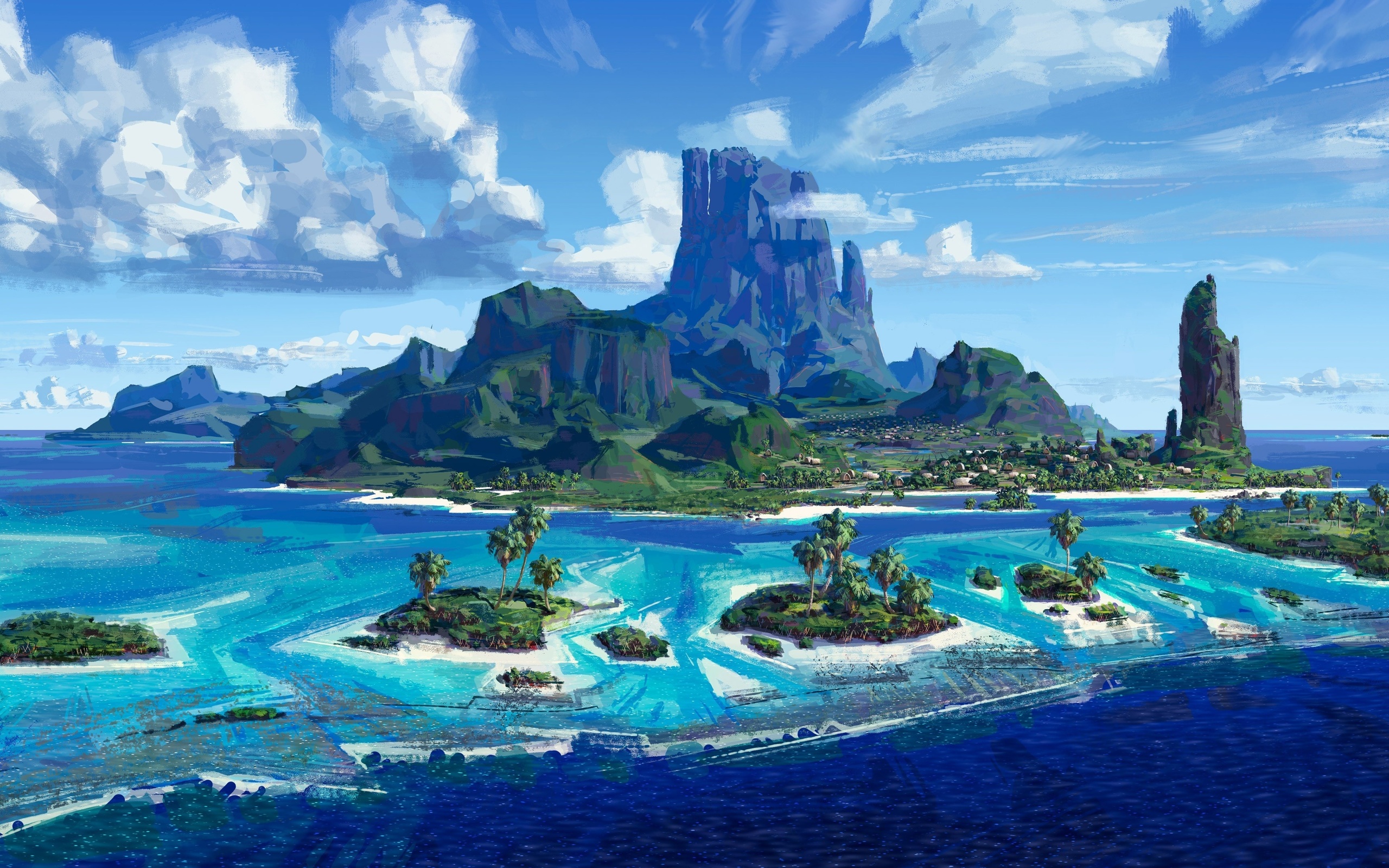 Картинки моана, остров, moana, island, природа - обои 2560x1600, картинка  №200127