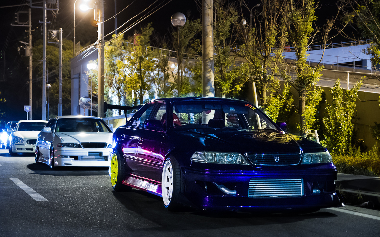 tuning, toyota, mark 2, dark blue, mark 2, toyota