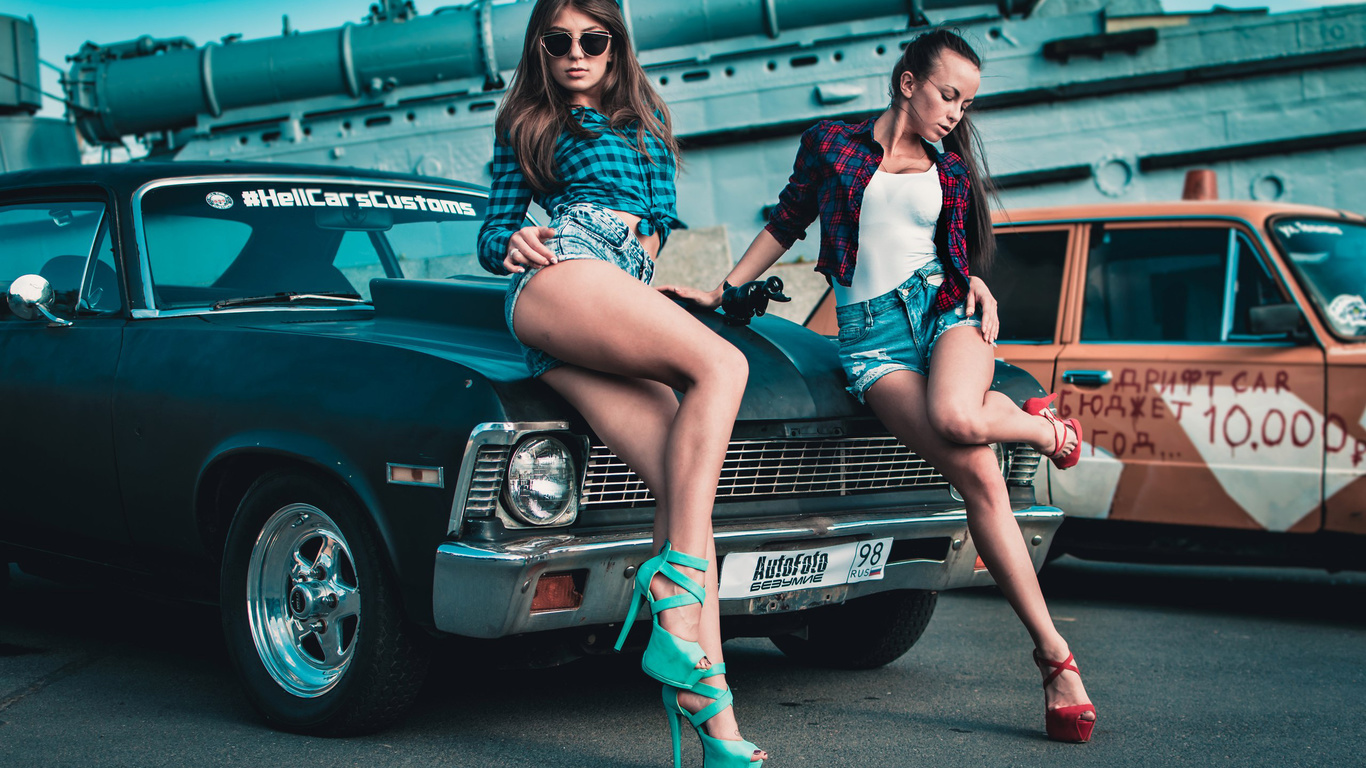 women, sunglasses, high heels, jean shorts, car, shirt, ass, women outdoors, women with glasses, brunette, , ,  ,  ,  , , , ,   ,   , , 