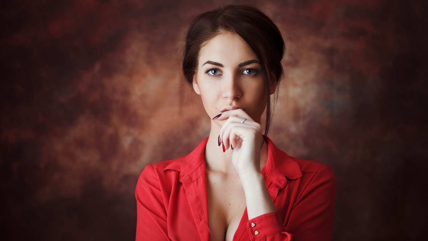 women, portrait, face, simple background, painted nails, , , , , 