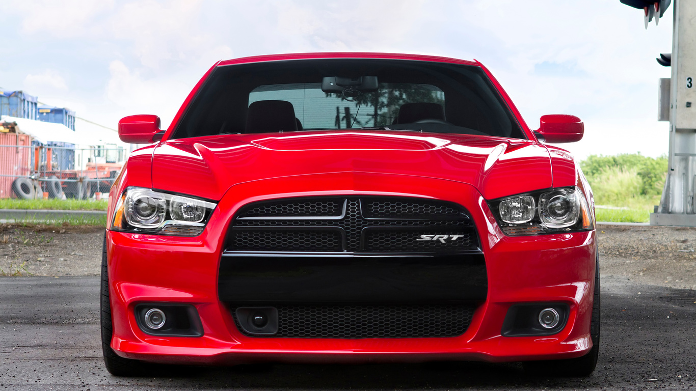 dodge, srt, red