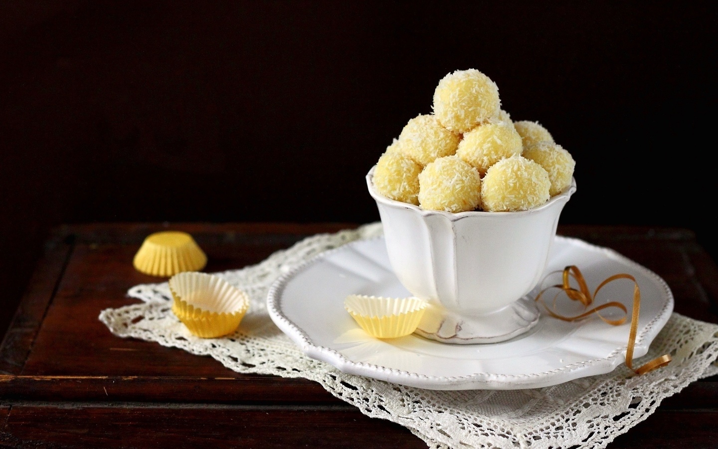 coconut, dessert, coconut balls, still life, cup, , candy, , ,,,,,,,,,,, 