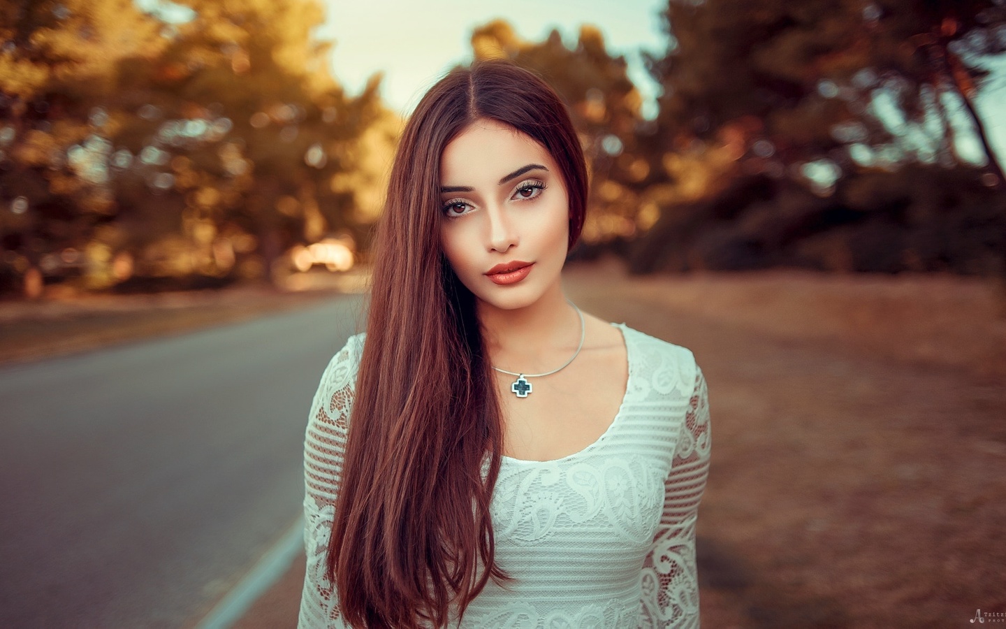 women, portrait, face, women outdoors, depth of field, necklace, , , ,   , 