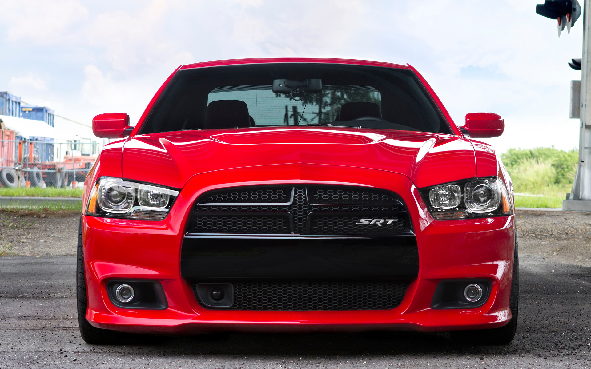 dodge, srt, red