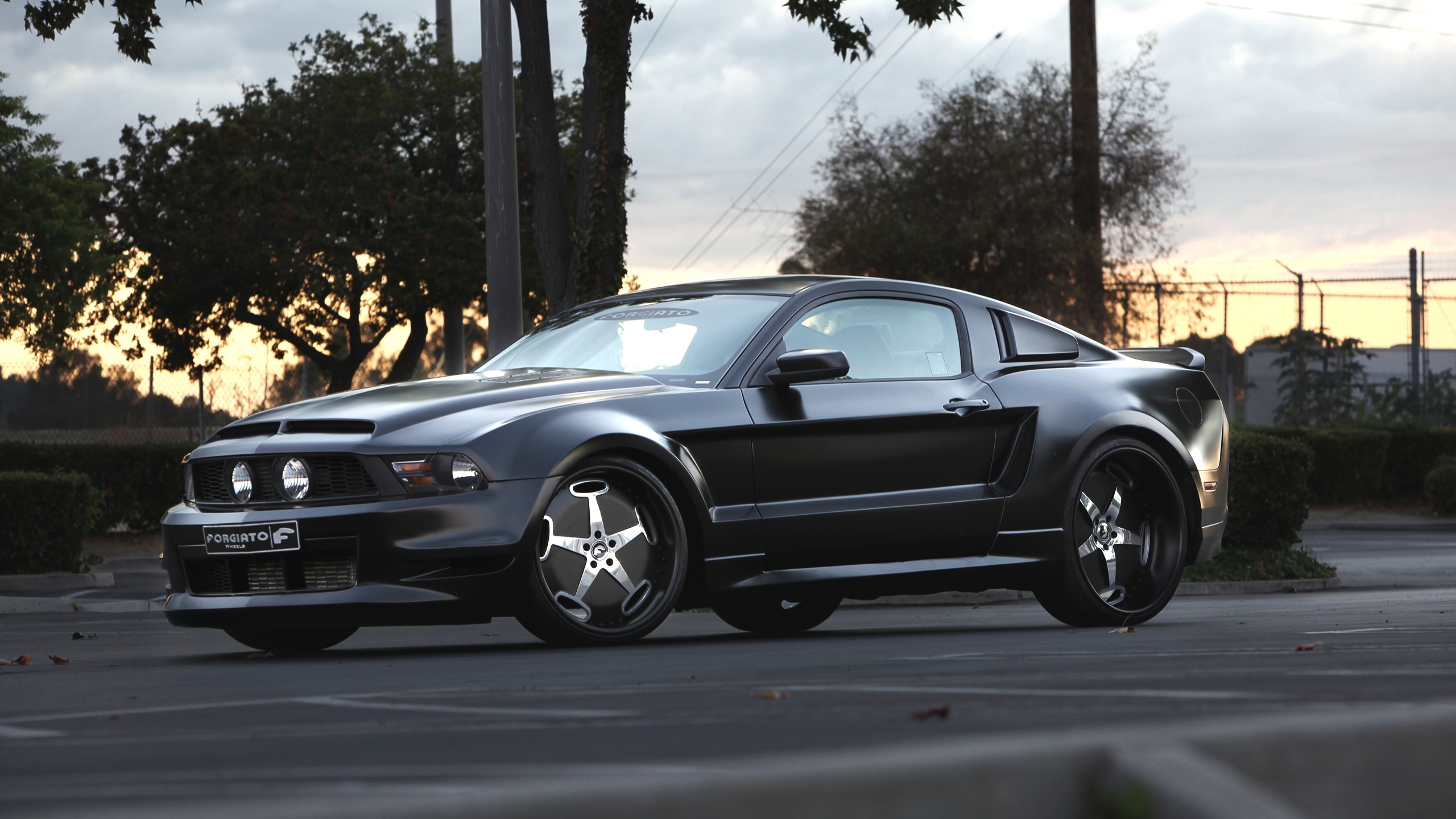 black, ford mustang, car, drives, tuning, road