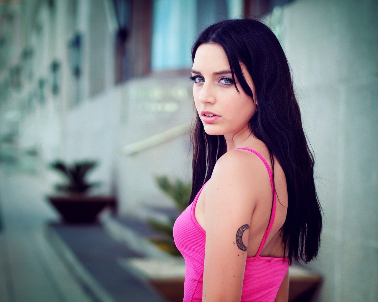 women, face, portrait, tattoo, depth of field, , , , ,  