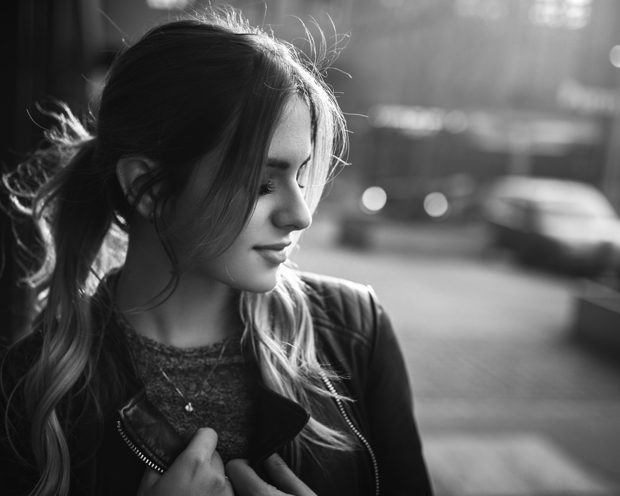 women, face, portrait, monochrome, closed eyes, depth of field, , , , -,  