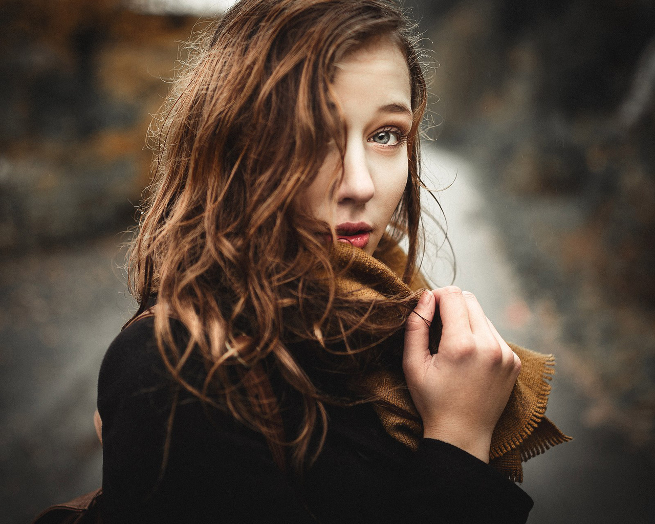 women, portrait, face, hair in face, women outdoors, depth of field, , , ,   ,   