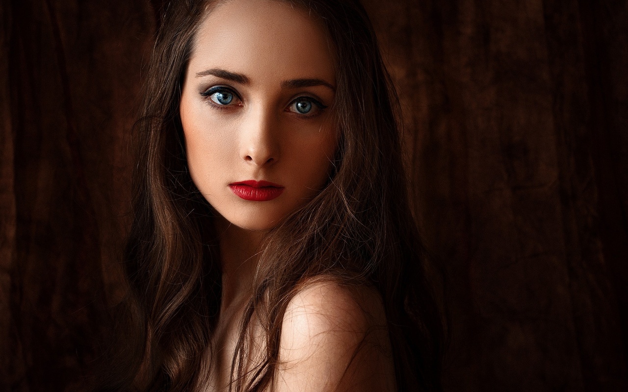 women, faceportrait, simple background, blue eyes, , , ,  ,  ,  , 