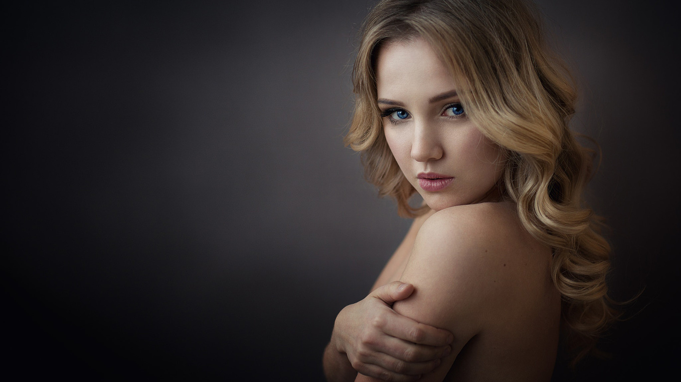 women, blonde, portrait, simple background, blue eyes, face, , , , ,  ,  , 