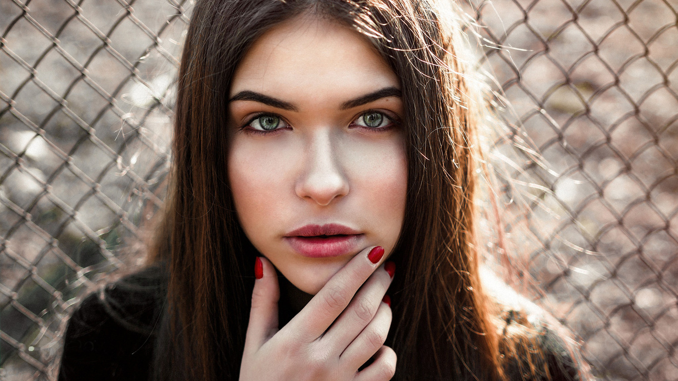 women, face, portrait, red nails, women outdoors, , , , ,  ,   