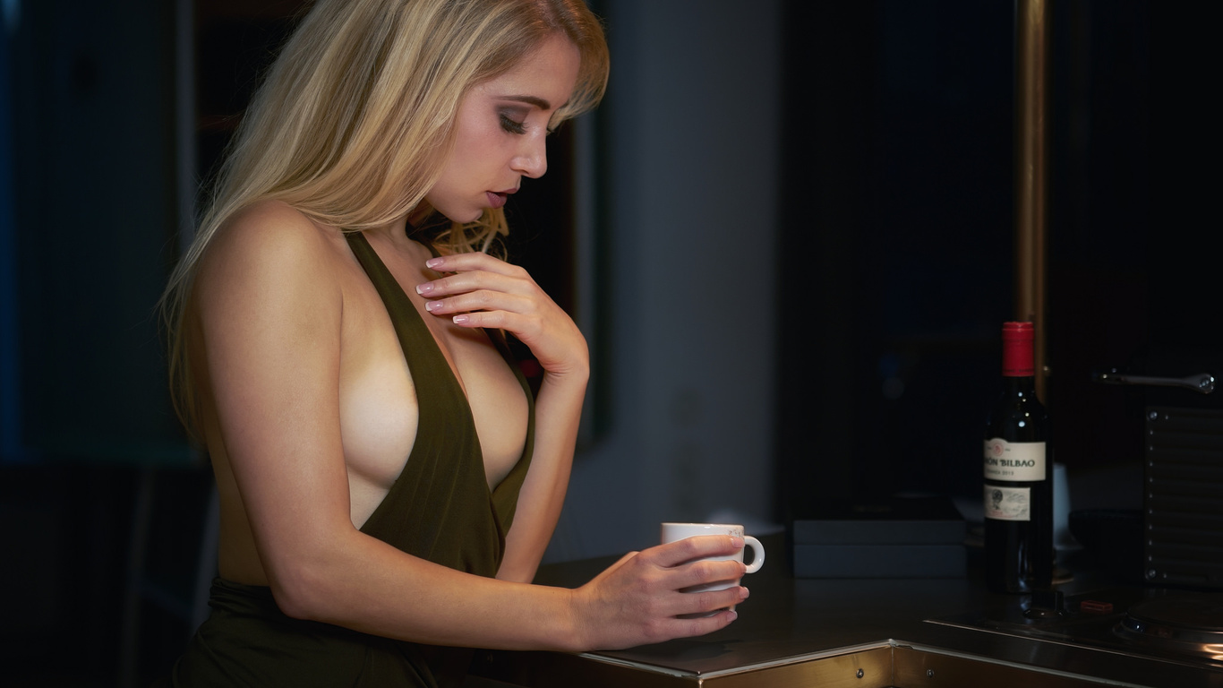 women, blonde, portrait, sideboob, boobs, , , , , , 