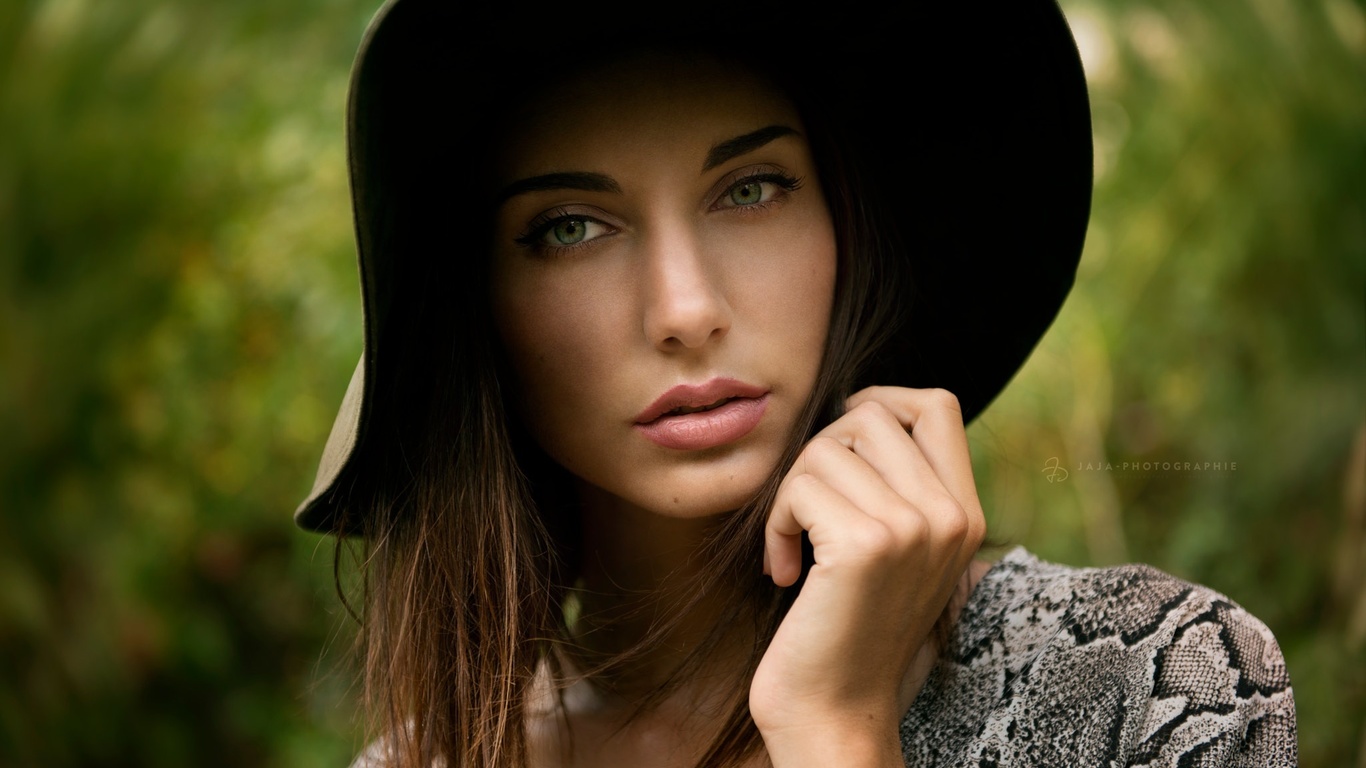 women, hat, face, portrait, depth of field, , , , , , 