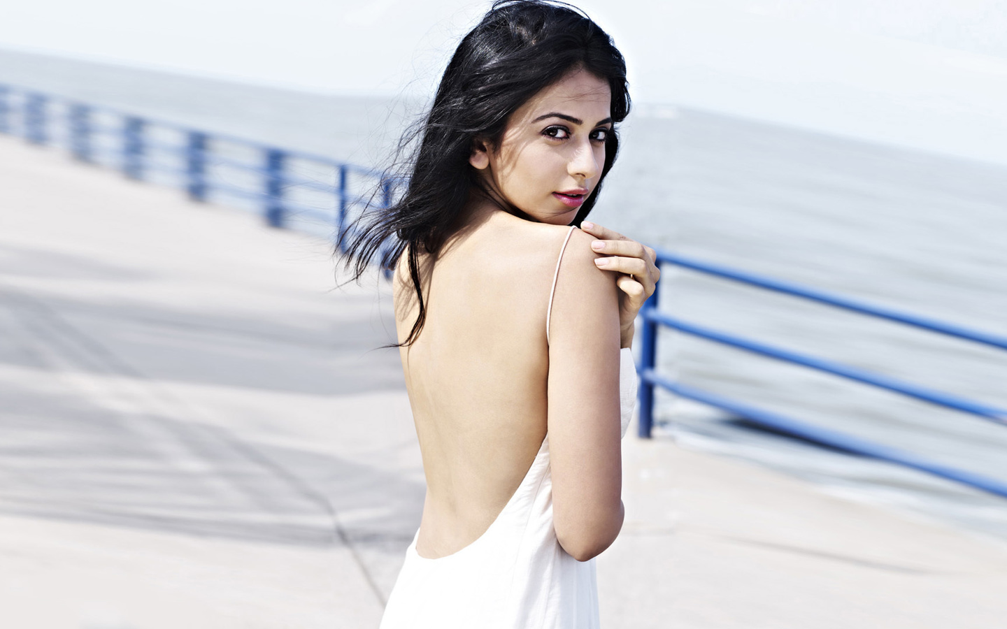 rakul preet singh, backless, girl, eyes, brunette, , actress, smile, pretty, hair, figure, sexy, , celebrity, bollywood, pose, beauty, cute, , model, indian, , lips, beautiful