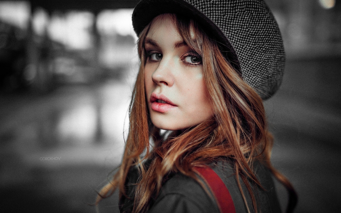 anastasia scheglova, women, face, ivan gorokhov, selective coloring, portrait, depth of field,  , , ,  , , 