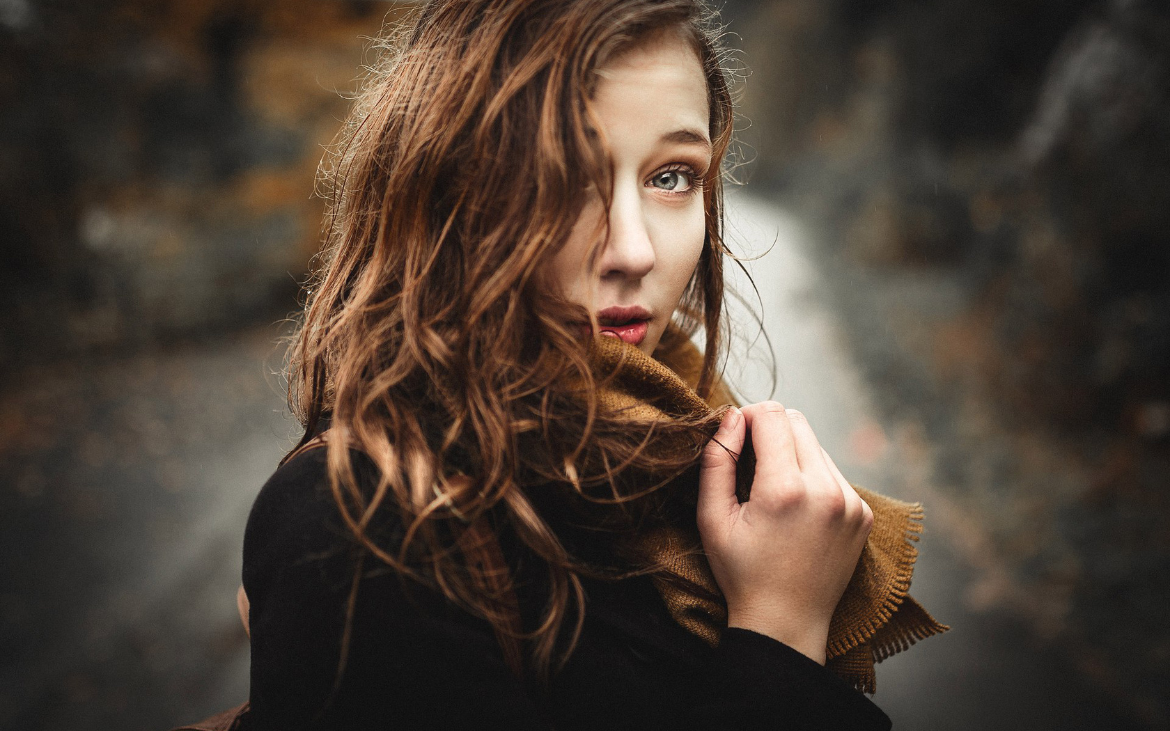 women, portrait, face, hair in face, women outdoors, depth of field, , , ,   ,   