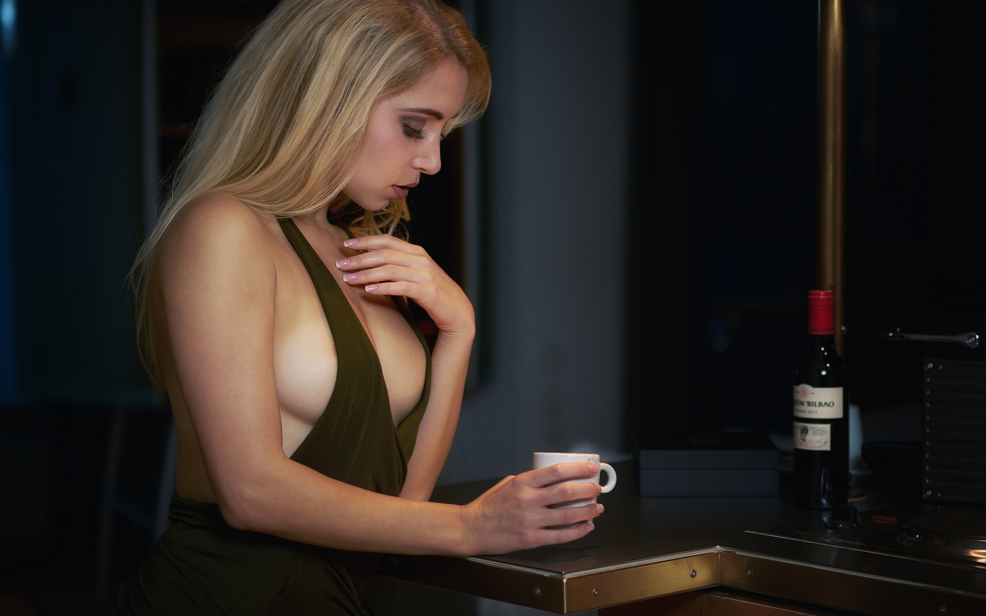 women, blonde, portrait, sideboob, boobs, , , , , , 