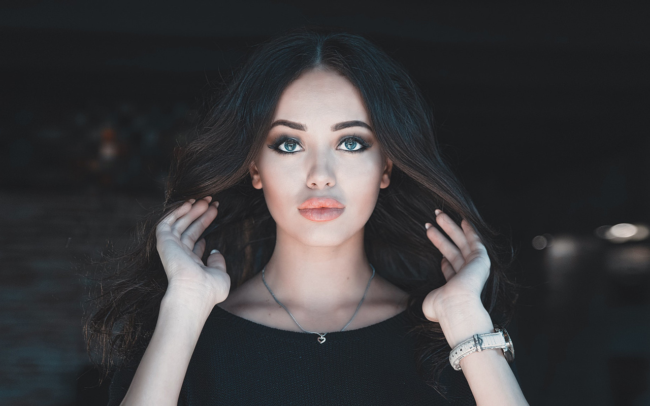 women, portrait, face, depth of field, necklace, , , , , , 