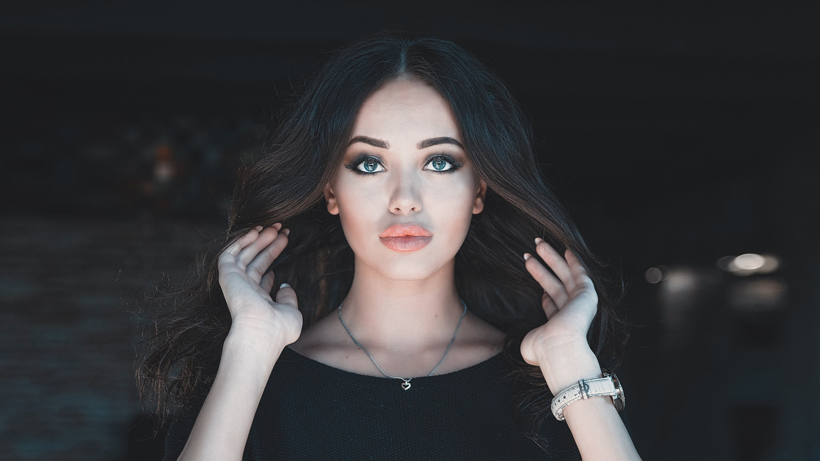 women, portrait, face, depth of field, necklace, , , , , , 