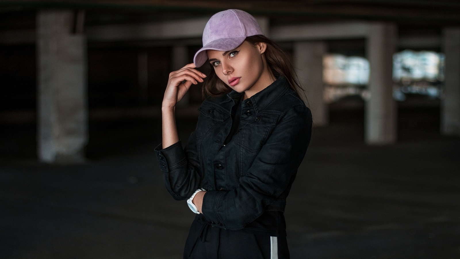 women, portrait, baseball caps, depth of field, , , , , 