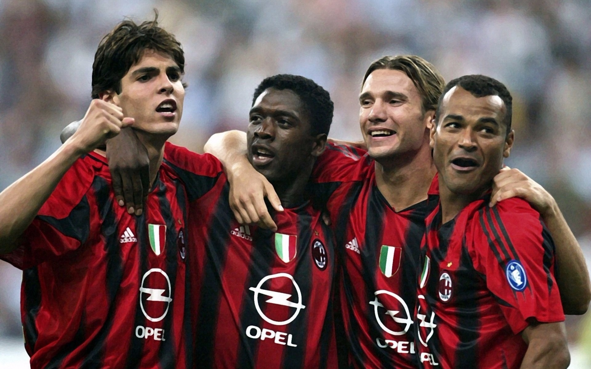 ricardo kaka, andriy shevchenko, clarence seedorf, cafu, milan, , , , 