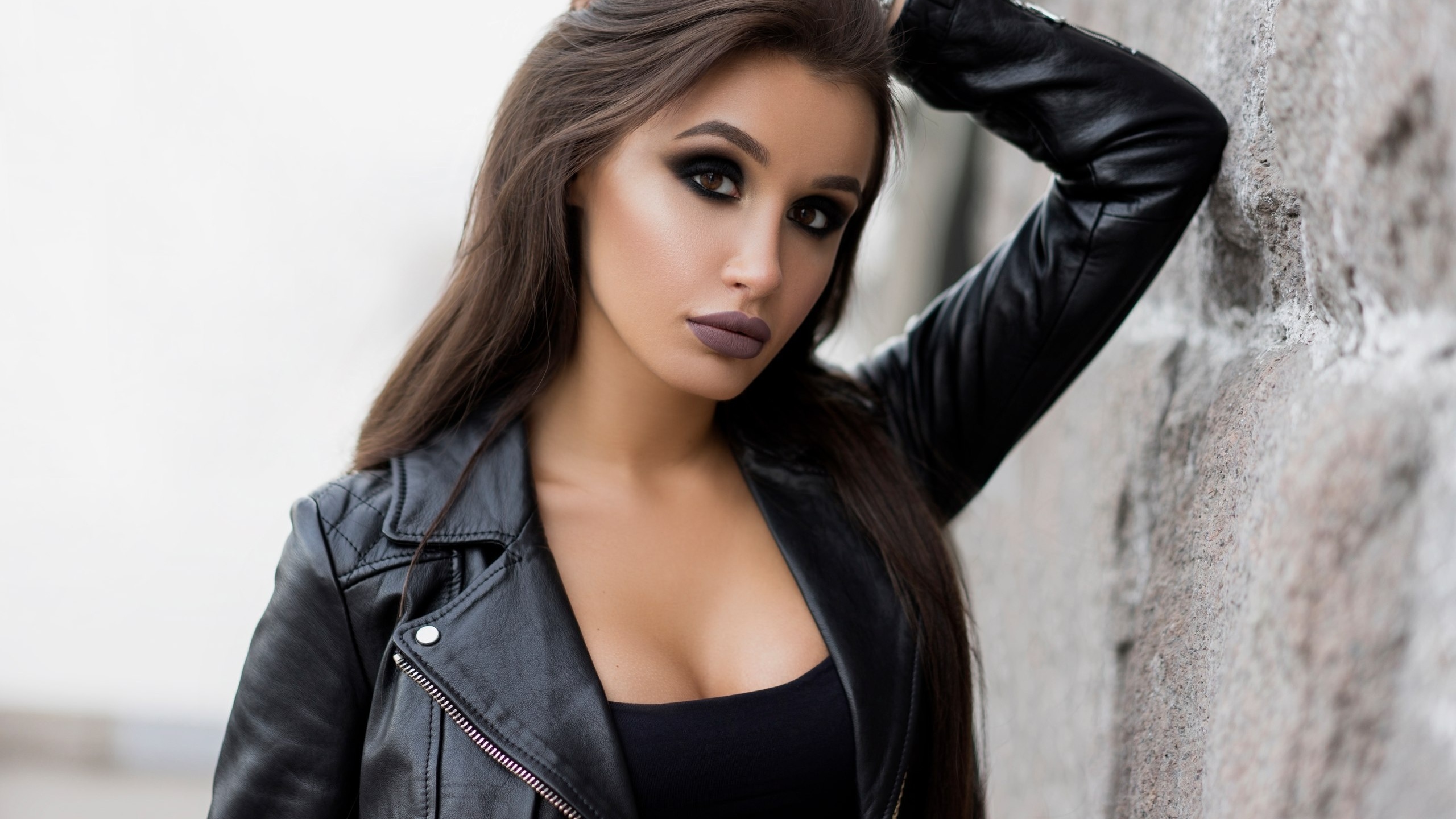 women, face, portrait, leather jackets, , , ,  , , , 