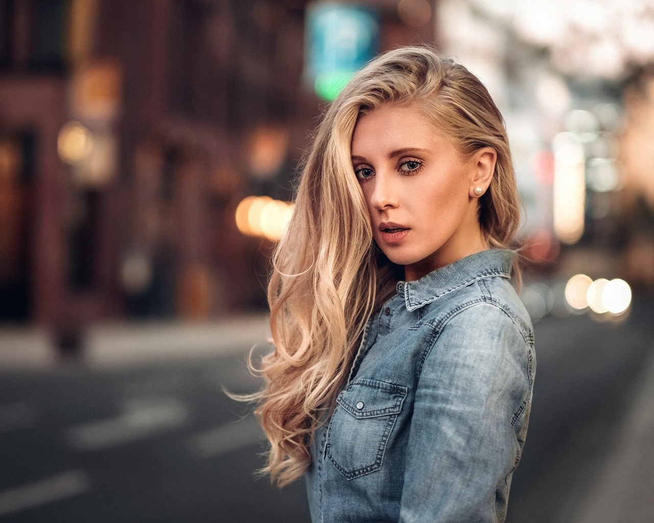 women, blonde, martin kuhn, depth of field, face, portrait, women outdoors, , , , ,   , 