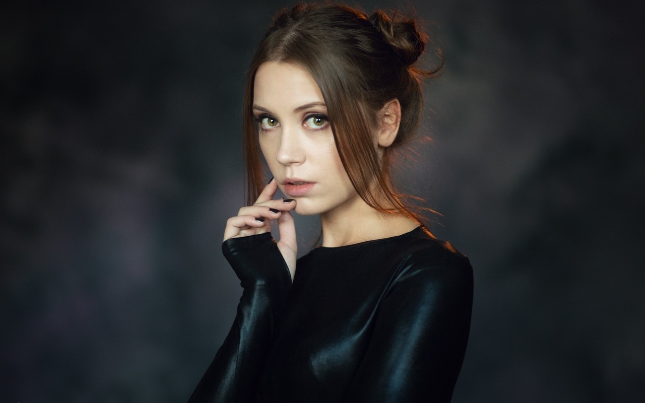 women, ksenia kokoreva, portrait, painted nails, face, ,  , , , 