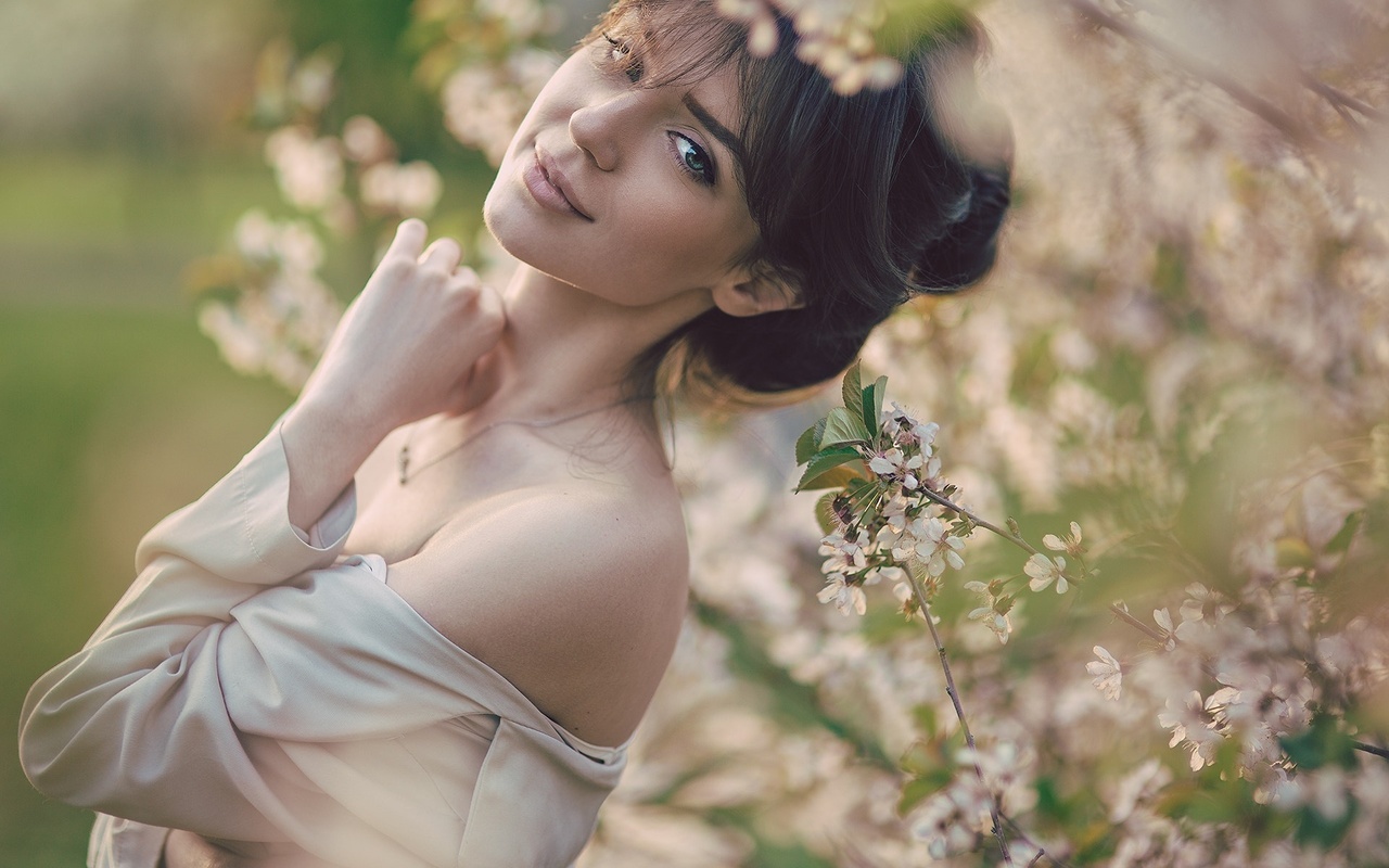 women, face, portrait, smiling, depth of field