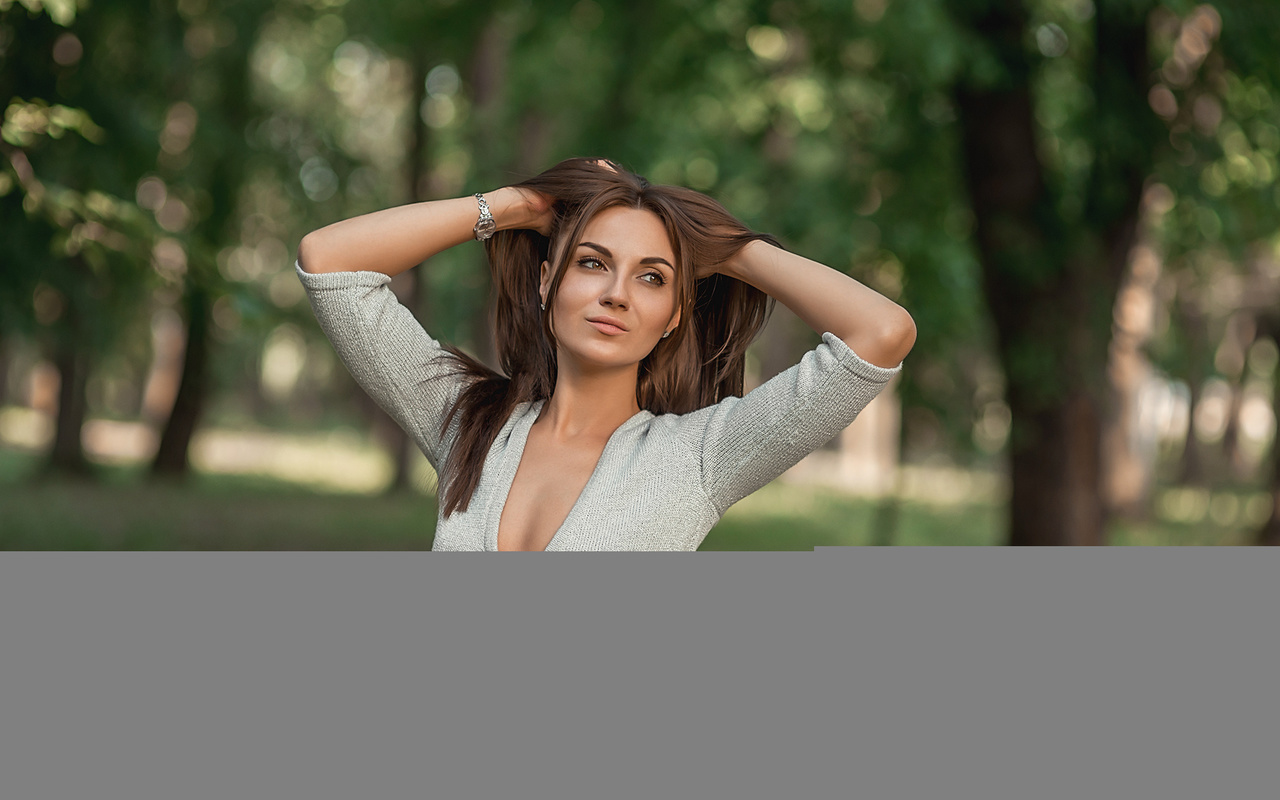 women, portrait, depth of field, trees, women outdoors, boobs, no bra, belly, pierced navel, , , ,   , , , ,  , ,  