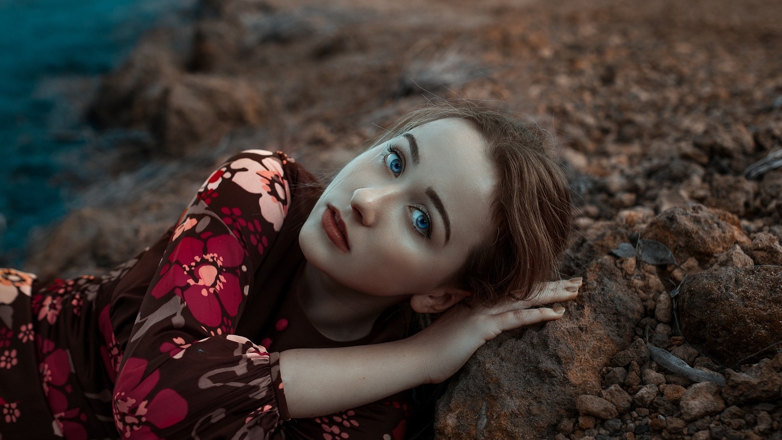 women, portrait, blue eyes, women outdoors, depth of field, , ,  ,   ,   