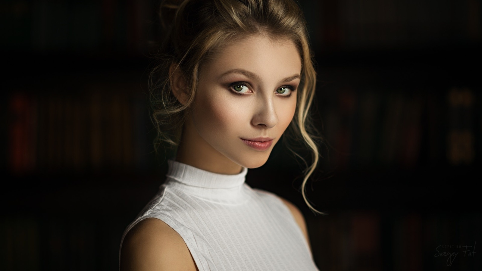 alisa tarasenko, women, blonde, sergey fat, face, portrait, green eyes,  , , , , ,  ,   