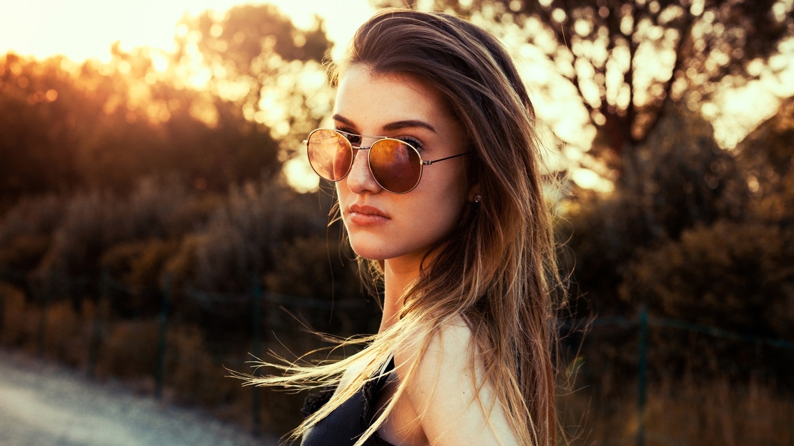 women, blonde, sunglasses, portrait, face, depth of field, sunset, ,  , , , 