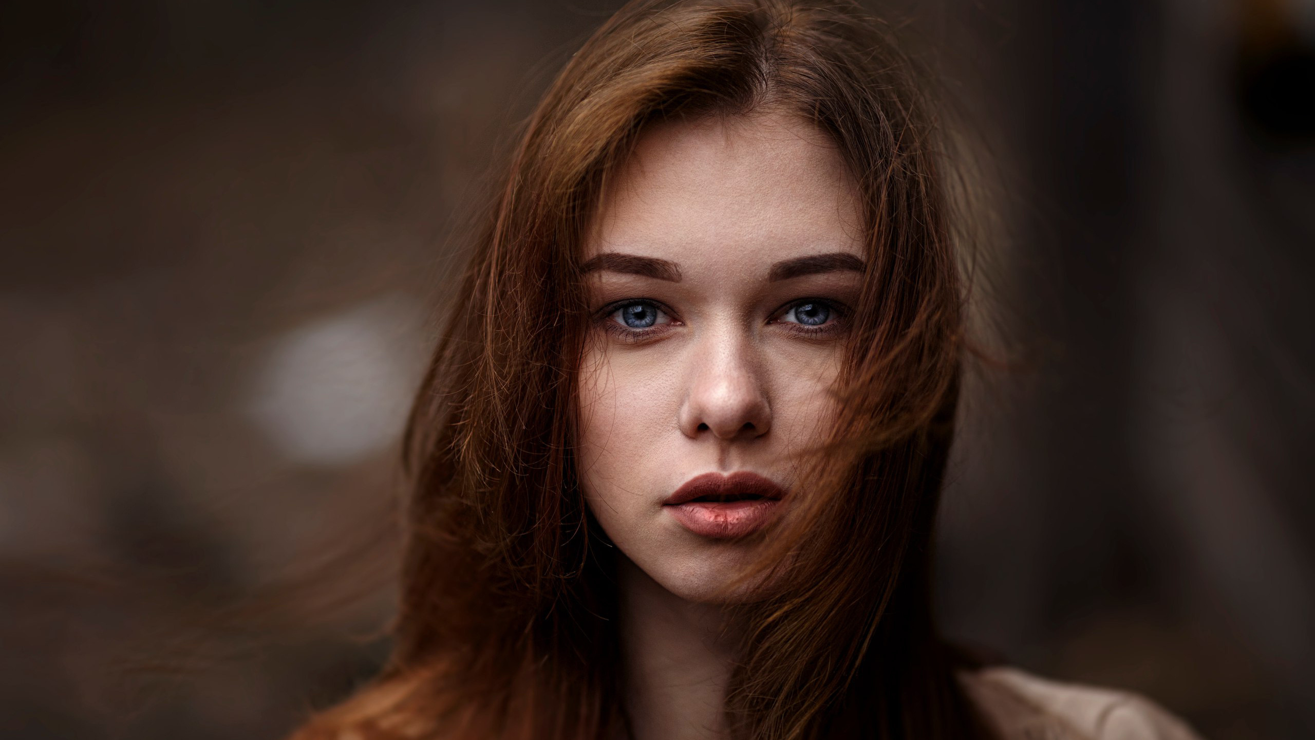 women, portrait, face, depth of field, blue eyes, , , ,  ,   , 