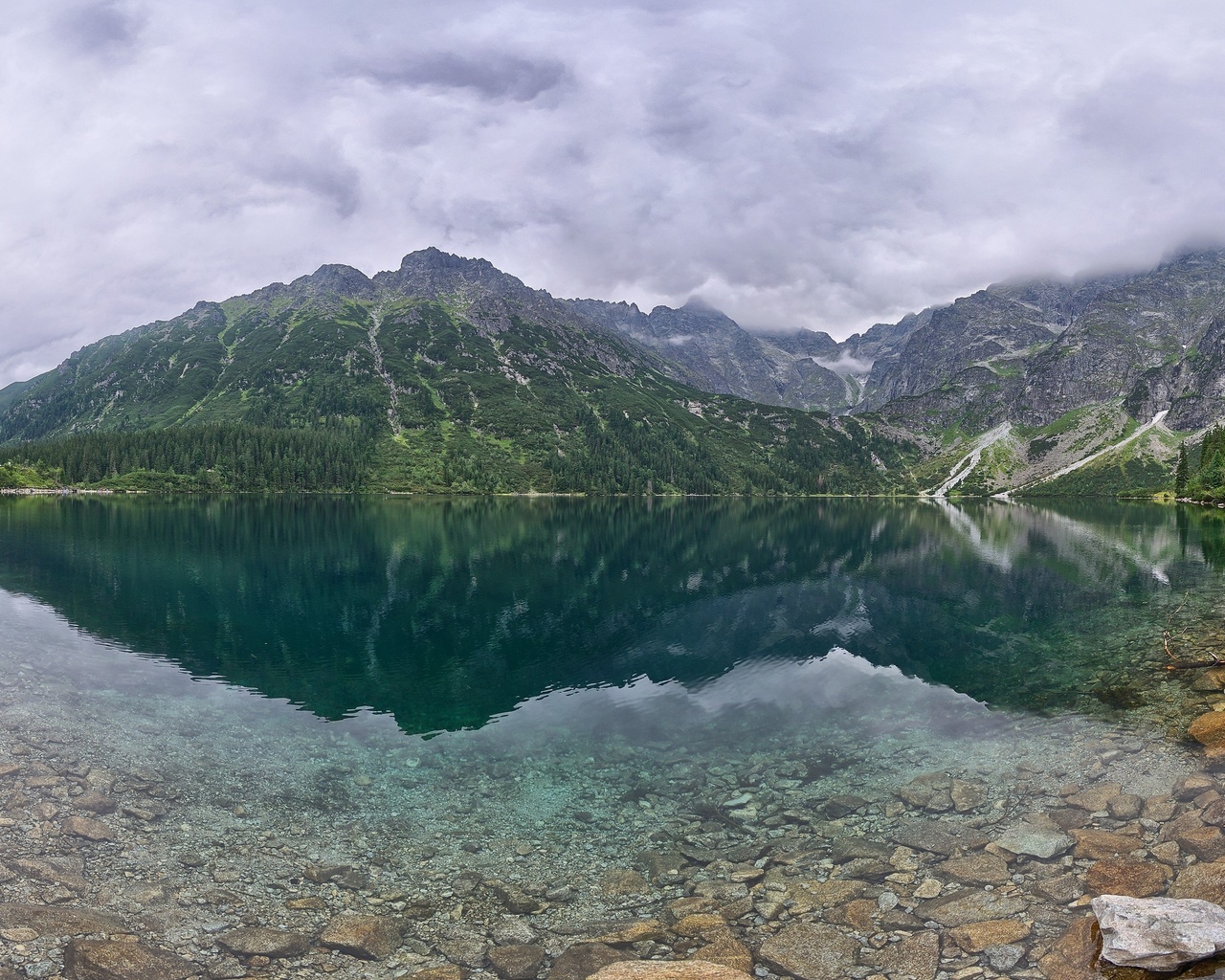 forests, hills, lakes, landscapes, mountains, nature, overcast, poland