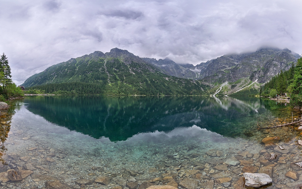 forests, hills, lakes, landscapes, mountains, nature, overcast, poland