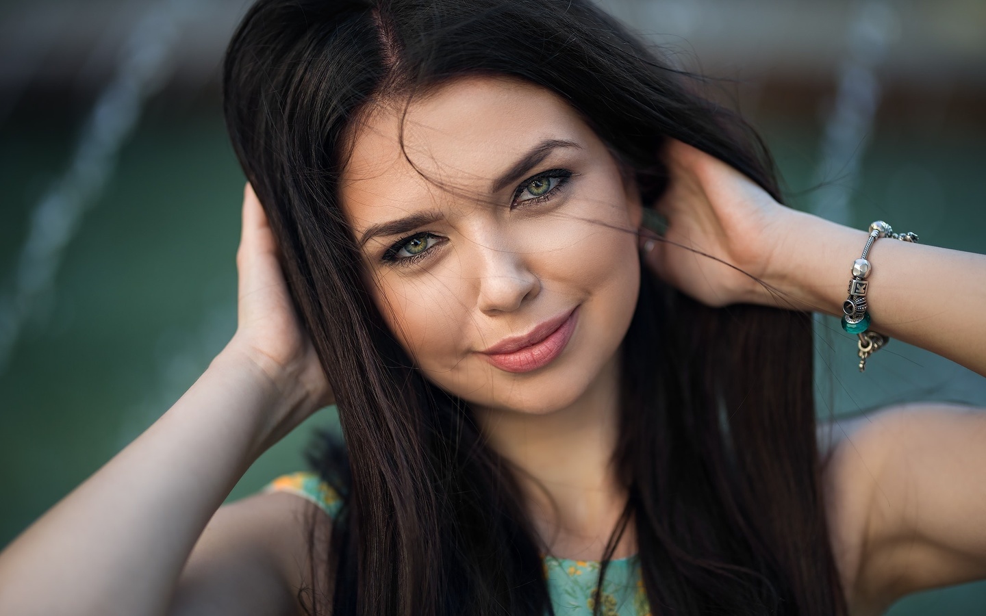 women, face, smiling, portrait, depth of field