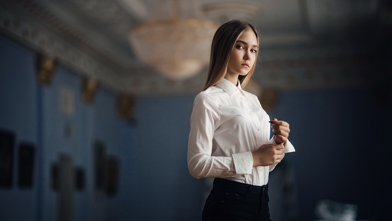 women, blonde, portrait, depth of field, , , , 