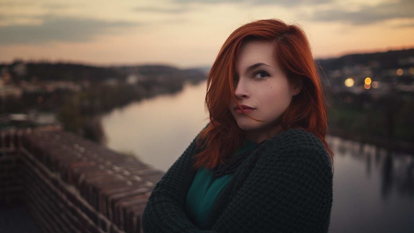 women, portrait, redhead, depth of field, women outdoors, , , ,  ,   