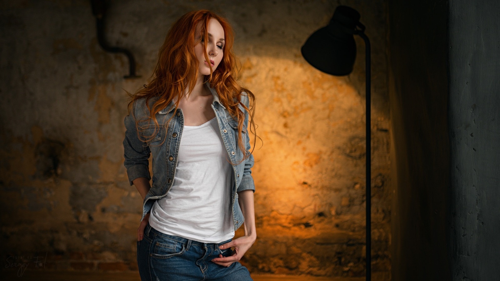 anna boevaya, sergey fat, women, portrait, redhead, closed eyes,  , , , , ,  