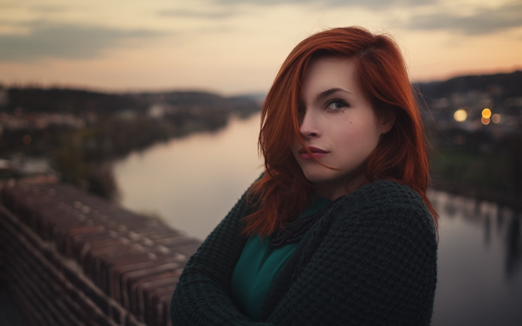 women, portrait, redhead, depth of field, women outdoors, , , ,  ,   