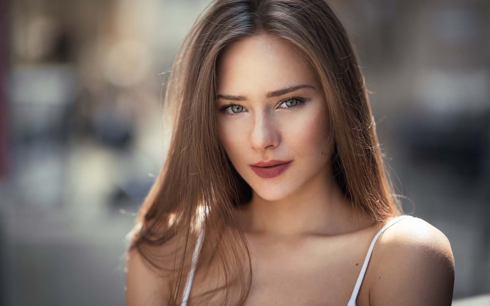 women, face, blonde, depth of field, portrait