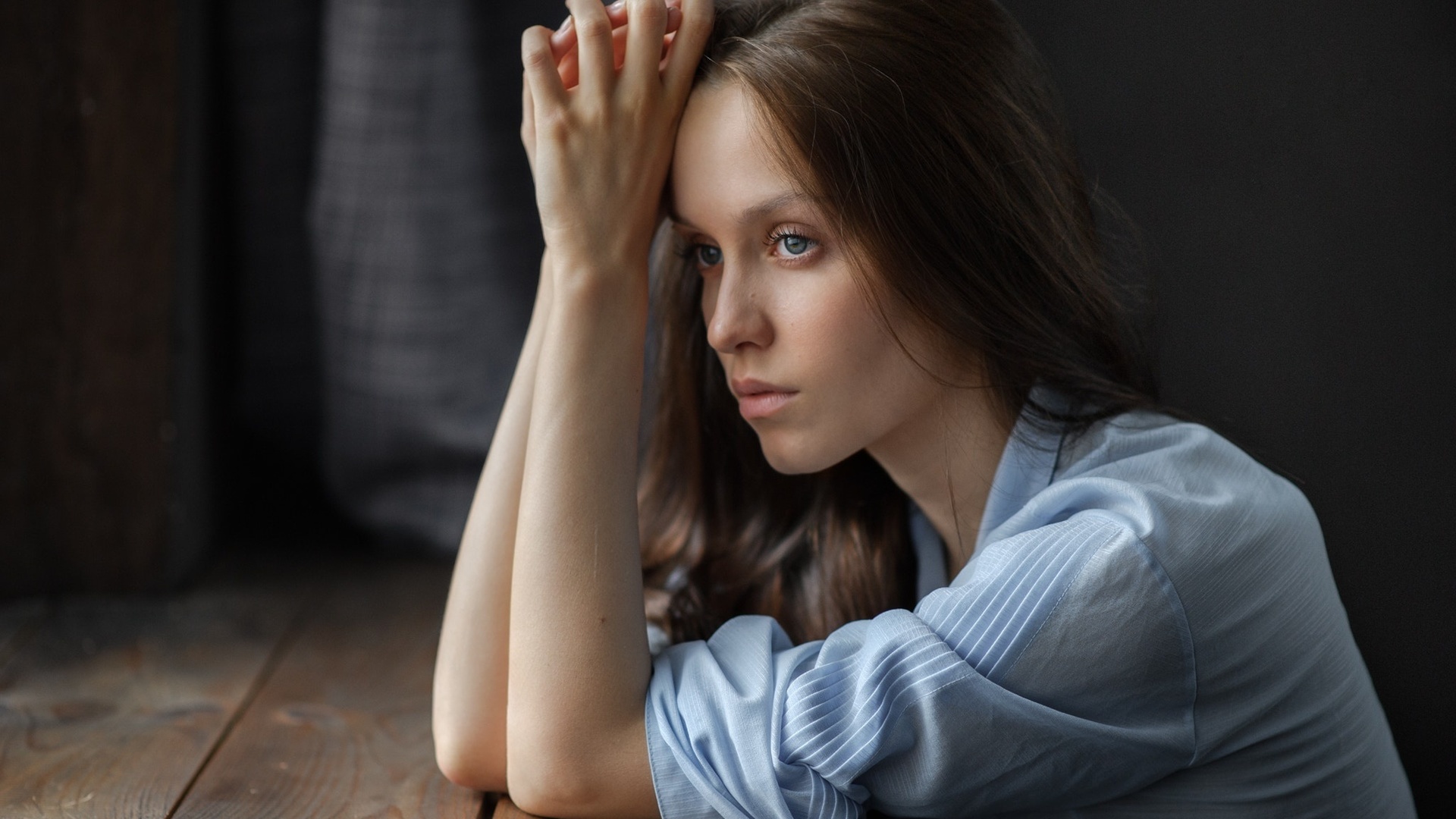 women, face, portrait, looking away, , brunette, , , ,   , 