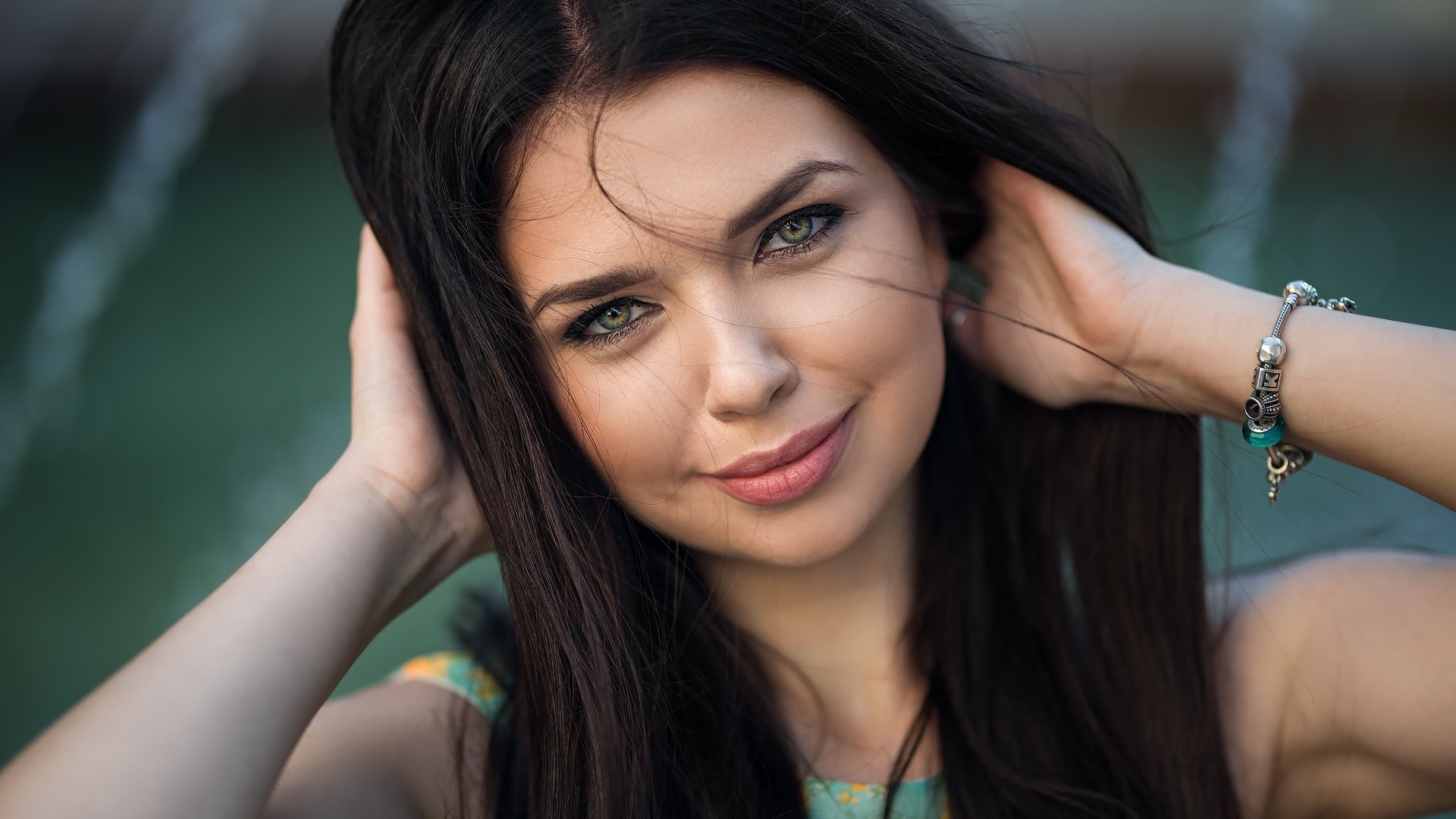 women, face, smiling, portrait, depth of field