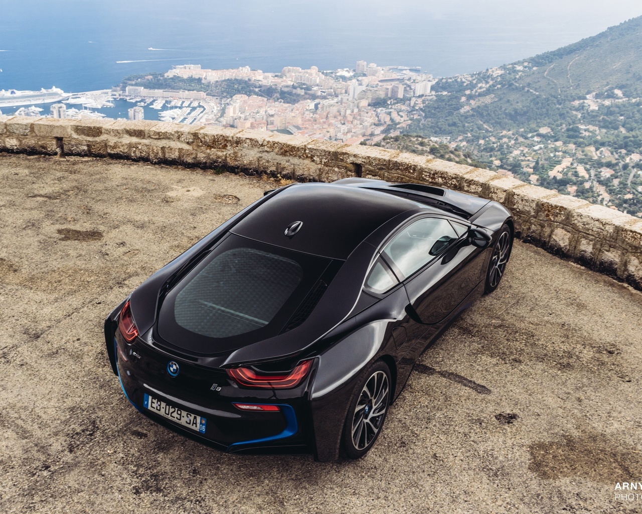 bmw, i8, black, monaco