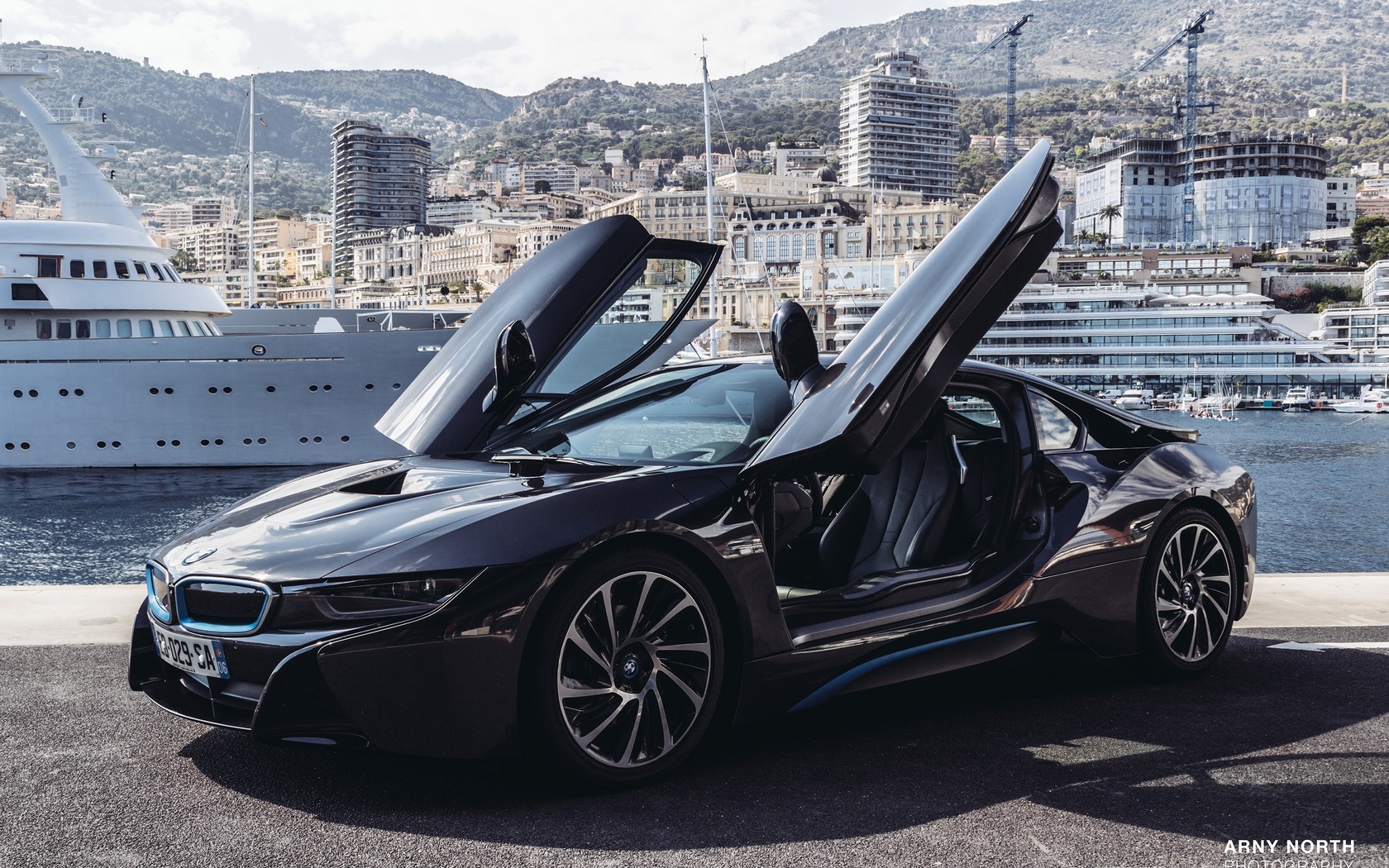 bmw, i8, black, monaco